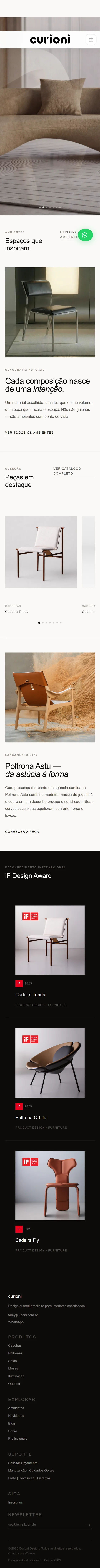 Site Curioni no celular